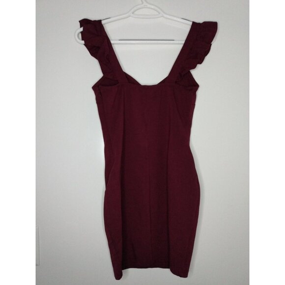 Kimchi Blue Urban Outfitters Juniors Sz S Ruffle Strap Mini Dress Wine NWT - Picture 2 of 6
